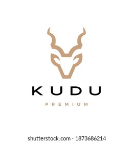 ilustración del icono del vector del logotipo de cabeza kudu