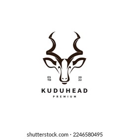 diseño del logotipo de vintage de cabeza kudu