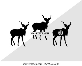 Kudu Monogram Vector Illustration Silhouette