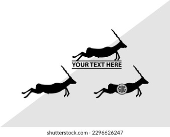 Kudu Monogram Vector Illustration Silhouette