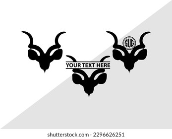 Kudu Monogram Vector Illustration Silhouette
