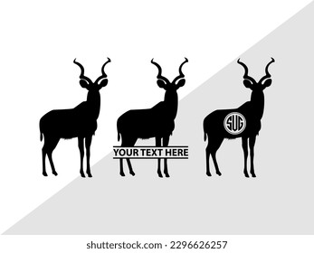 Kudu Monogram Vector Illustration Silhouette