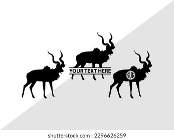 Kudu Monogram Vector Illustration Silhouette