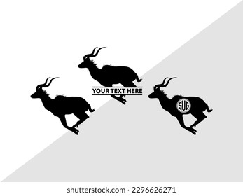 Silhouette de iluminación del vector monograma de Kudu