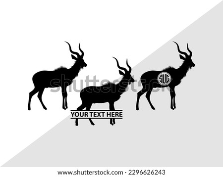 Kudu Monogram Vector Illustration Silhouette