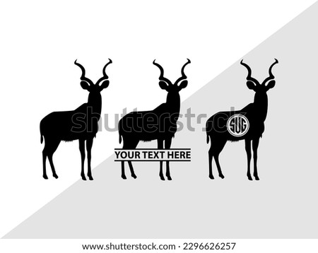 Kudu Monogram Vector Illustration Silhouette