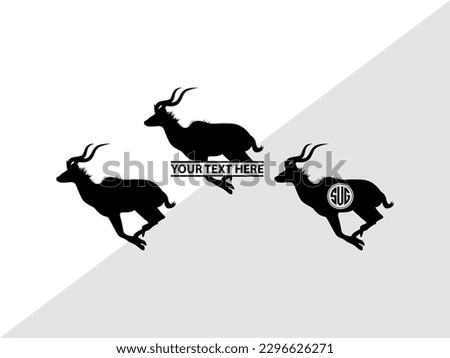 Kudu Monogram Vector Illustration Silhouette
