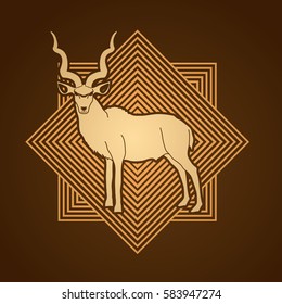 Kudu standing designed on line square background graphic vector.