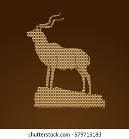 Kudu standing on the cliff designed using geometric pattern graphic vector.