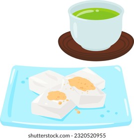 Kudzu starch cake and green tea