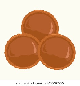 Kue cucur gula merah vector illustration, kue kucur icon, indonesian traditional sweet cake dessert, local snack food indonesia