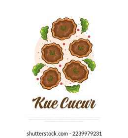 Kue Cucur Illustration, Traditional Snack from Southeast Asia, Including Indonesia. Kue Cucur or Khanom Fak Bua Vector Illustration