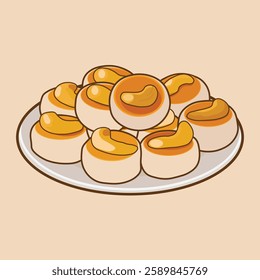 Kue kacang or Peanut cookies Vector Illustration typical Eid cookies