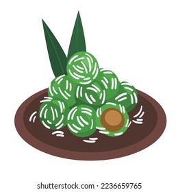 Kue klepon traditional Indonesian dessert vector