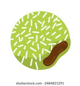 Kue klepon vector illustration, biiten klepon cake icon clip art, indonesian traditional sweet cake dessert, local snack food indonesia