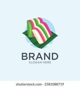 Kue Lapis Indonesian Traditional Food Logo Design Illustration