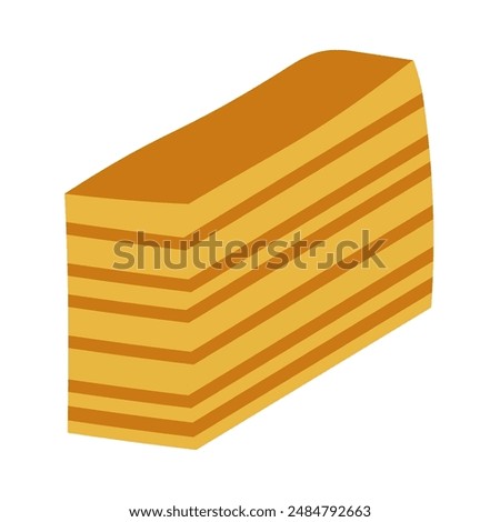 Kue lapis legit vector illustration, lapis legit cake icon clip art image, indonesian traditional sweet cake dessert, local snack food indonesia
