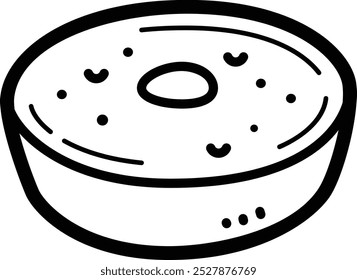 Kue lumpur doodle vector icon and illustration