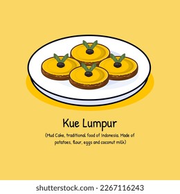 Kue lumpur Indonesian traditional sweet cake made from pumpkins