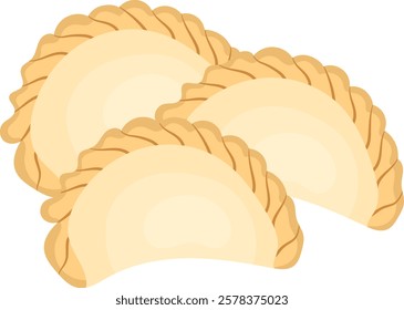 Kue Pastel or Fried Pastry Snack Illustration Isolated on White Background