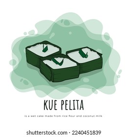 Kue pelita is a wet cake made from rice flour and coconut milk which can be found in Indonesia