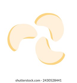 Kue Putri Salju Indonesian Traditional Sweet Cookie for Eid Al Fitr Flat Doodle Icon Logo. Cartoon vector illustration isolated on white background