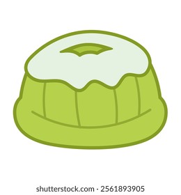 Kue putu ayu vector icon illustration, putu ayu cake illustration cartoon, traditional snack from indonesia, indonesian traditional food