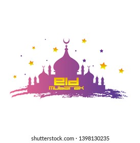kufi or calligraphy ramadan kareem and eid mubarak is mean muslim event or holidays, tamplate beautiful greeting card background with grunge effect