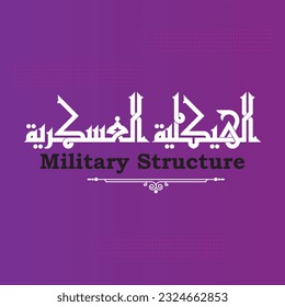 A Kufi design for a title that can be used on any type of designs, means: "military structure".