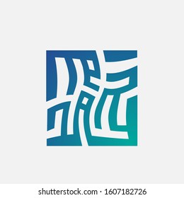 kufi dzikr ornament is mean maze arabic ornament with square shape , vector illustration in eps10