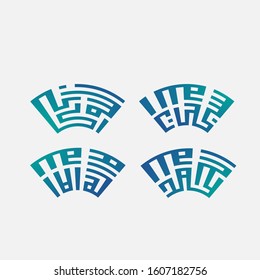 kufi dzikr ornament is mean maze arabic ornament with square shape , vector illustration in eps10