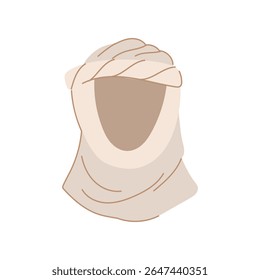 kufi oriental headdress cartoon. hijab burqa, dupatta chador, pagri kippah kufi oriental headdress sign. isolated symbol vector illustration