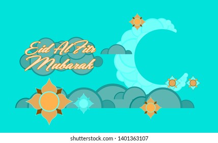 kufi set beautiful greeting card, backround or logo for eid al fitr mubarak or muslim event