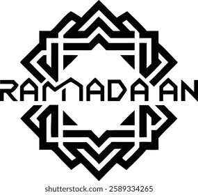 A Kufic-inspired Ramadan geometric design incorporating typography.