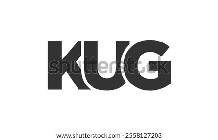 KUG logo design template with strong and modern bold text. Initial based vector logotype featuring simple and minimal typography. Trendy company identity ideal for businesses brand presence.