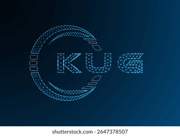 Projeto vetorial de logotipo de letra baixa KUG. KUG design de logotipo poli inferior. Logotipo poli baixo.