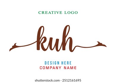O logotipo com letras KUH é simples, fácil de entender e confiável