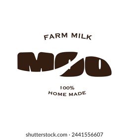 Kuhmilch Logo MOO. Agrarmilch. Farm Milk. Vektorgrafik EPS10