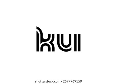KUI Creative Unique Modern Letter Logo Design. Elegant Monogram Logo Design with Decorative Elements and Typography