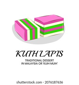 Kuih Kek Lapis or Lapis Cake is a traditional Malaysian kuih or kueh that is eaten for breakfast or tea time in Malaysia and or Singapore.