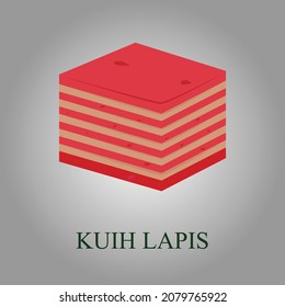 Kuih Lapis is a Malaysian traditional dessert made from flour and sugar with colorful layer. Also can be found at South East Asian country