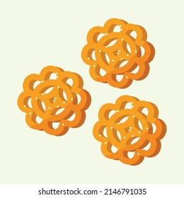 Kuih Loyang also known as Honeycomb cookies, popular snack in Malaysia and Singapore - Flat icon Design