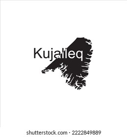 Kujalleq map and black lettering design on white background