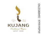 Kujang Traditional Weapon Logo. West Java Cultural Heritage Symbol