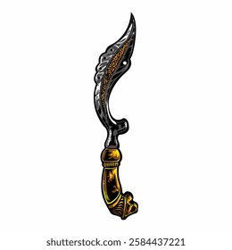 Kujang Vector Design Illustration, a typical Sundanese weapon, Indonesia