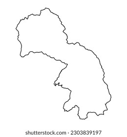 Kukes county map, administrative subdivisions of Albania. Vector illustration.