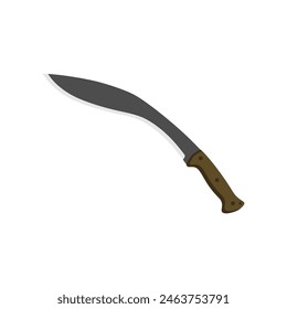 Kukri Gurkha Sword flat design vector illustration isolated on white background, Kukri machete knife. Army Survival Combat Nepal Gurkha Blade Vector