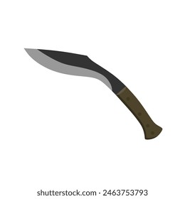 Kukri Gurkha Schwert flache Design-Vektorillustration auf weißem Hintergrund, Kukri Machete Messer. Army Survival Combat Nepal Gurkha Blade Vektorgrafik
