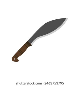 Kukri Gurkha Schwert flache Design-Vektorillustration auf weißem Hintergrund, Kukri Machete Messer. Army Survival Combat Nepal Gurkha Blade Vektorgrafik