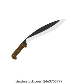 Kukri Gurkha Sword flat design vector illustration isolated on white background, Kukri machete knife. Army Survival Combat Nepal Gurkha Blade Vector
